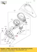 140911215, Kawasaki, couvercle, compteur, lwr vn1500-n1 kawasaki  vn vulcan 900 1500 2000 2001 2002 2003 2006 2007 2008 2009 2010 2011 2012 2013 2014 2015 2016 2017 2018 2019 2020 2021, Nouveau