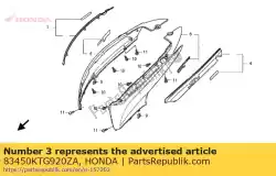 Here you can order the no description available at the moment from Honda, with part number 83450KTG920ZA: