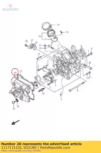 suzuki 1117131J20 tampa, cilindro - Lado inferior