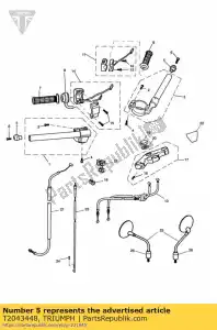 triumph T2043448 weight, bar end - Bottom side