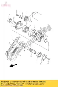 yamaha 4H7155120000 engrenagem, polia 1 - Lado inferior