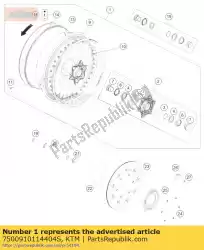 Here you can order the front wheel cpl. 3,5x17' tl or from KTM, with part number 7500910114404S: