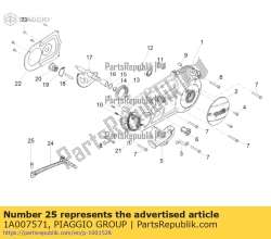 Aprilia 1A007571, Flens zeskant. kopschroef m6x25, OEM: Aprilia 1A007571