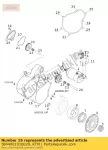 ktm 5844001010029 flange inicial cinza '97 - Lado inferior