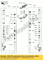 44013022018R, Kawasaki, tubo-tenedor interior, lh, f.s.b kawasaki z eversion d  b c a z800 cds z800e version 800 , Nuevo