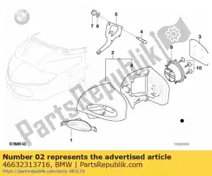 bmw 46632313716 right prime coated mirror - Bottom side