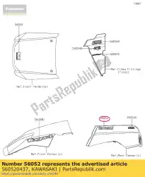 Here you can order the mark,side cover from Kawasaki, with part number 560520437: