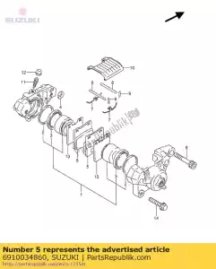 Suzuki 6910034860 brake pad set - Bottom side