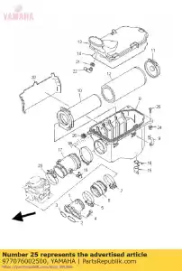 yamaha 977076002500 tornillo, grifo de armadura. - Lado inferior