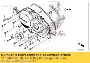 Honda 11394MCW010 junta, r. cobrir - Lado inferior