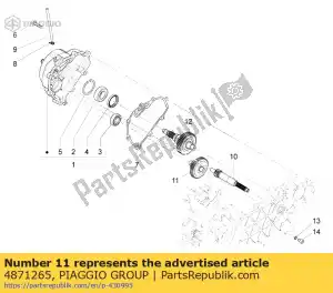 Piaggio Group 4871265 transmission shaft - Bottom side