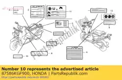 Here you can order the label, fuel from Honda, with part number 87586KGF900: