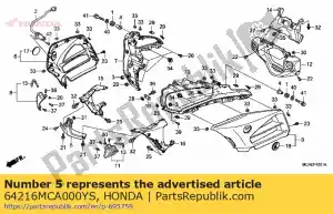 honda 64216MCA000YS capot, fr. centre *r342c* bonbon proéminence rouge - La partie au fond