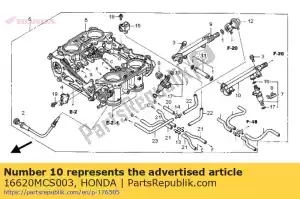 honda 16620MCS003 comp. tubo, l. combustível - Lado inferior