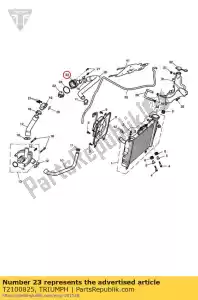 triumph T2100825 elleboog, koelvloeistof, bypass - Onderkant