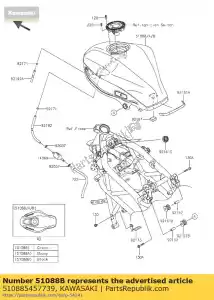 Kawasaki 510885457739 tank-comp-fuel, m.f.s. bla - Onderkant