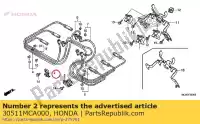 30511MCA000, Honda, clamper, r. kabel honda gl goldwing a  bagger f6 b gold wing deluxe abs 8a gl1800a gl1800 airbag gl1800b 1800 , Nowy