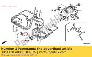 Honda 30511MCA000 clamper, r. cable - Lado inferior