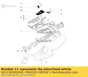 Piaggio Group 6221365000H8 spark plug insp. door - Bottom side