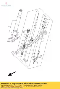 Suzuki 5110341G00 amortisseur assy, ??fro - La partie au fond