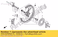 44635MBN670, Honda, hub sous assy., fr. honda xr 650 2000 2001 2002 2003 2004 2005 2006 2007, Nouveau