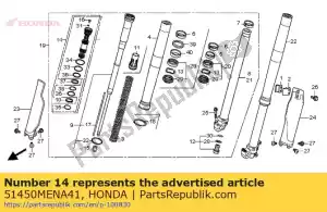 Honda 51450MENA41 bolt assy., fr. fork - Bottom side