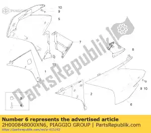 Piaggio Group 2H000848000XN6 lh lat. fairing. czarny - Dół
