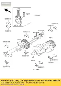 kawasaki 920281919 tuleja wa?u korbowego, br zr750-f1 - Dół