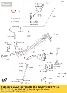 kawasaki 92153Y025 bolt,flange,6x16 ksf50b7f - Bottom side