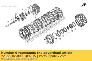 honda 22366MN5000 peça, extremidade da embreagem - Lado inferior