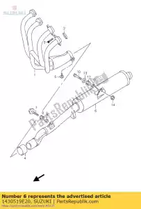 suzuki 1430519E20 comp silenciador - Lado inferior