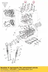 Aquí puede pedir culata del cilindro del perno de Triumph , con el número de pieza T1151221: