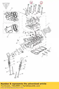 triumph T1151221 culata del cilindro del perno - Lado inferior