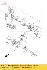 yamaha 4WM818150000 cabo, motor de arranque - Lado inferior