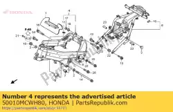 Tutaj możesz zamówić komplet, korpus ramy od Honda , z numerem części 50010MCWH80: