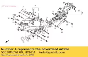 Honda 50010MCWH80 komplet, korpus ramy - Dół