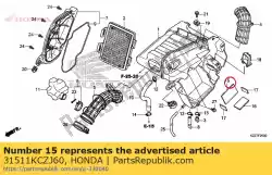 rubber, batterijkussen van Honda, met onderdeel nummer 31511KCZJ60, bestel je hier online: