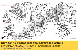 honda 82420MCAA60ZA cobrir a, l. apoio de braço * nh1 * (nh1 preto) - Lado inferior