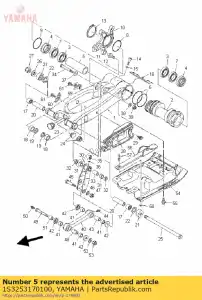 yamaha 1S3253170100 afstandhouder, lager - Onderkant