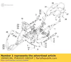 Here you can order the front bumper sub-chassis with u. P. From Piaggio Group, with part number 1B000186: