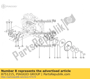 aprilia 8751215 árbol de levas - Lado inferior