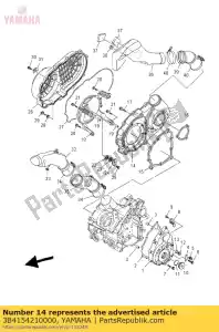 Yamaha 3B4154210000 couvercle, carter 2 - La partie au fond