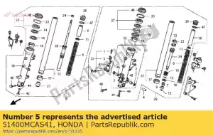 Honda 51400MCAS41 garfo assy., r. fr. (mostrar - Lado inferior