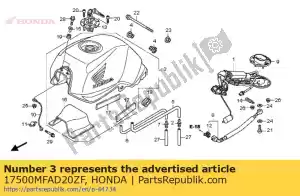 Honda 17500MFAD20ZF ensemble de réservoir, type de carburant (wl) * - La partie au fond