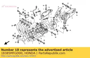 honda 18385MFGD00 ficar, cachecol fr. - Lado inferior