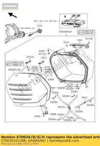 kawasaki 57003010128B bag-assy, ??lh, body blk + cov zg140 - Onderkant