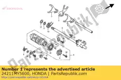 Ici, vous pouvez commander le fourchette, r. Changement de vitesse auprès de Honda , avec le numéro de pièce 24211MY5600: