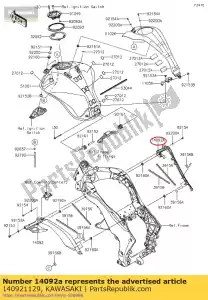 kawasaki 140921129 capa, punho de joelho, rh zr1000fef - Lado inferior