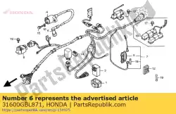 Ici, vous pouvez commander le régulateur de tension auprès de Honda , avec le numéro de pièce 31600GBL871: