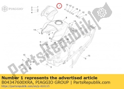 Aprilia B04347600XRA, Brandstof tank deksel. rood, OEM: Aprilia B04347600XRA